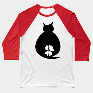 Skandi cat with heart flower Baseball T-Shirt